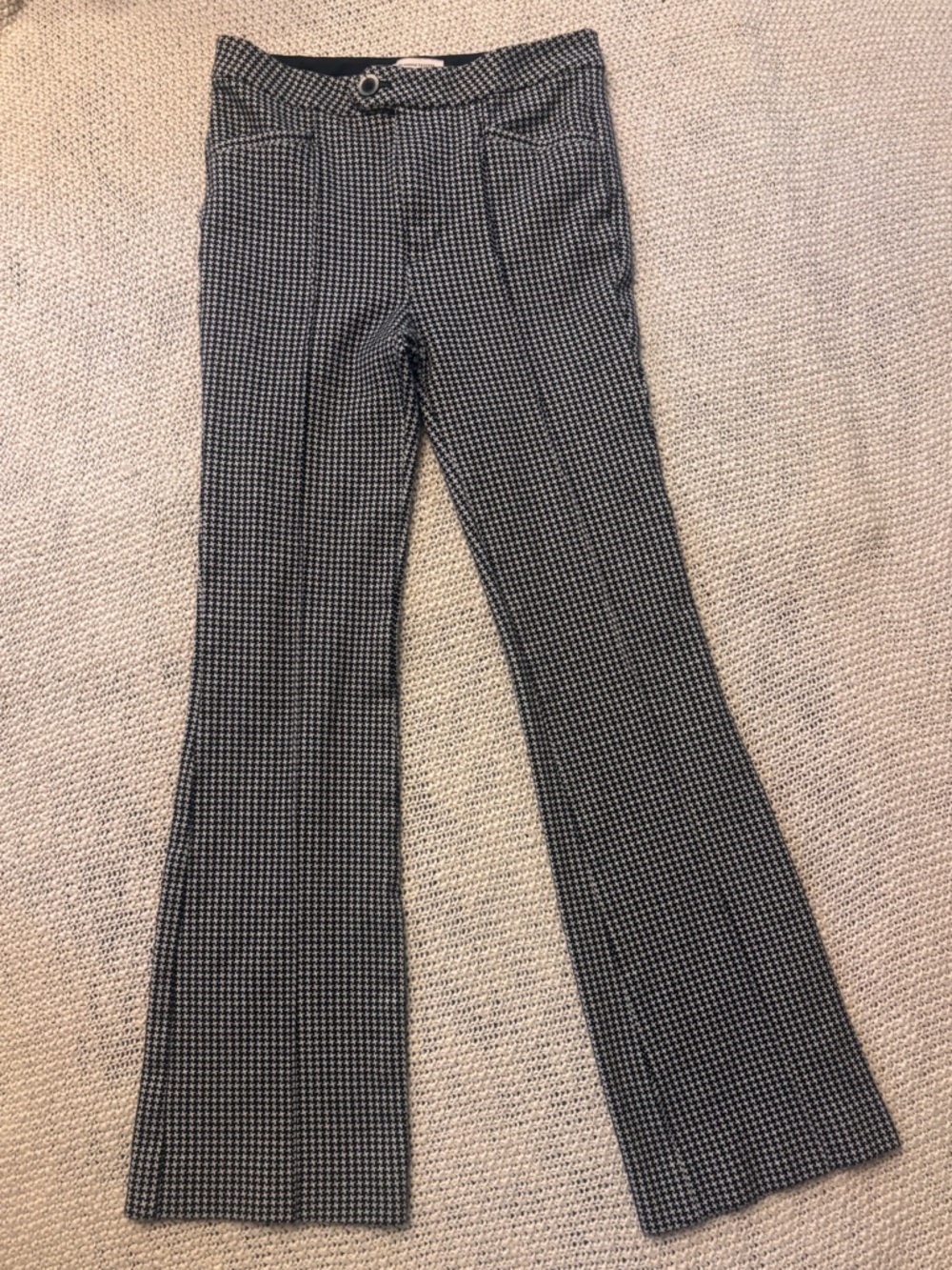 Anthropologie The Essential Trouser Houndstooth Flare Pants Size 4